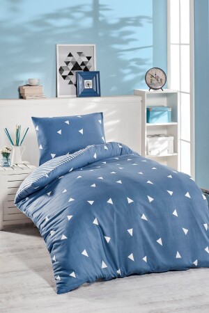 MNZ-Junior Duvet Cover Set Triangle Single K. cloudblue - Eponj Home