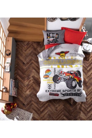 MNZ-Junior Ranforce Single Complete Set Duvet Cover Monster Red FOURSEASONMONSTERREDSINGLE - Cotton Box