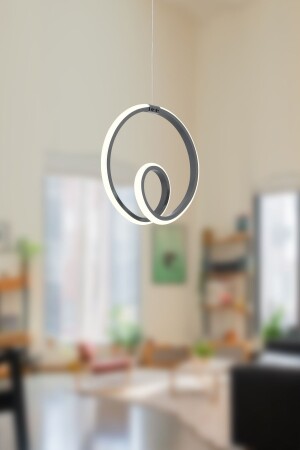 MNZ-Juno Anthracite مصباح معلق حديث LED شمعة ضوء أبيض غرفة المعيشة غرفة المطبخ LED شمعة JNO01 - Dekorluna