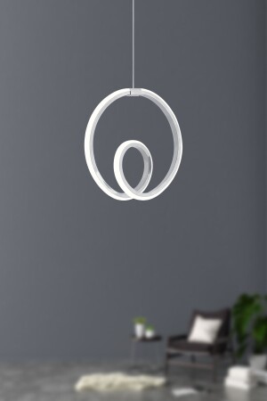 MNZ-Juno Chrome مصباح معلق حديث LED شمعة ضوئية غرفة المعيشة الأبيض المطبخ غرفة المطبخ LED شمعة - Dekorluna