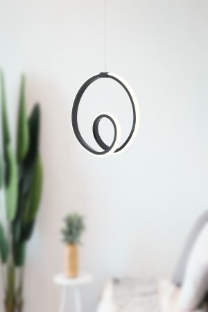 MNZ-Juno الأسود مصباح معلق حديث LED شمعة ضوء أبيض غرفة المعيشة غرفة المطبخ LED شمعة JNO01 - Dekorluna