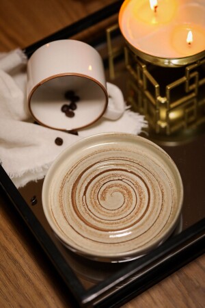 MNZ-Jupiter مجموعة الشاي البورتسلانية 4 قطع لشخصين - Heda Porselen