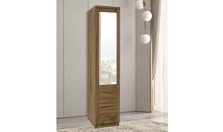 خزانة الملابس من الجوز (MNZ-Justo Walnut Wardrobe) - باب واحد - Cadde Yıldız