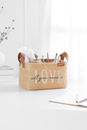 MNZ-Jute المخبأ غسيل الغسيل غرفة الأطفال منظمة الألعاب قابلة للتثبيت منظمة السلة التخزين 24x17x14 - Ocean Home Textile