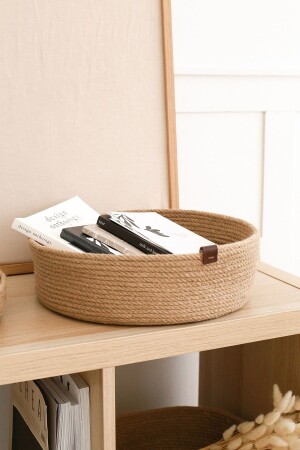 منظمة الحبل من نوع MNZ-Jute تخزين أزياء منظمة السلة المزخرفة 25x9 HLTSPT-25X9 - Rek Home