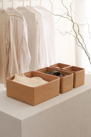 MNZ-Jute غرفة الأطفال خزانة الدرج غسيل منظمة صندوق التخزين المثبت منظمة KK4-JUT - Rek Home