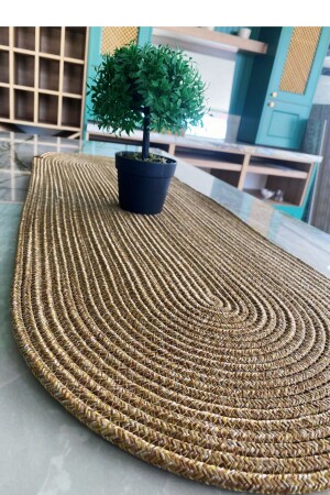MNZ-Jute - Wicker - Runner - Placemat - المورد - ملابس الطاولة - ملابس طاولة القهوة - ديكور - عرض - Türkmen Ev Tekstil