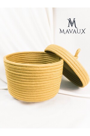 سلة مغطاة من الـ MNZ-Jute Wicker ، منسوجة باليد ، سلة متعددة الأغراض ، منظمة الحمام والمطبخ spt001 - MaVaux