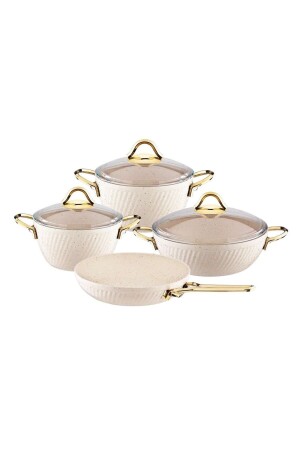 MNZ-K-584 غرانيت 7 قطع كاسيرول و إعداد الخزينة كريم Özkent K-584 - Özkent