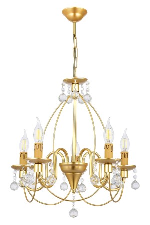 MNZ-Kale 5 Li Lux Stone Chandelier Gold PA. 0494 - polataydinlatma