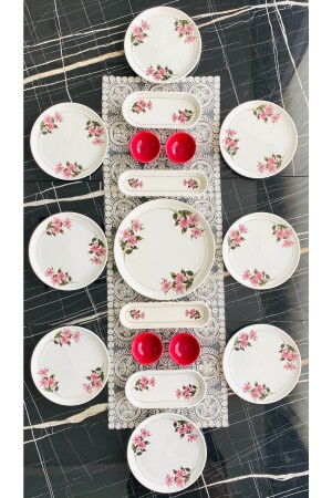 MNZ-Kar Çiçeki 17 قطعة الإفطار المجموعة ل 8 أشخاص karçiçek8-17 - VENÜS HOME DECORATION