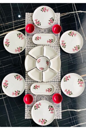 MNZ-Kar Çiçeki 19-قطعة الإفطار المخصصة لـ 6 أشخاص karçiçek6-19 - VENÜS HOME DECORATION