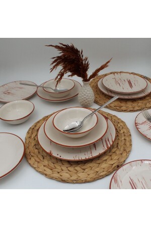 (MNZ-Karamel) - (مجموعة عشاء 24 قطعة لـ 6 أشخاص - (كارامل ARN24PRC101) - Arna Porselen