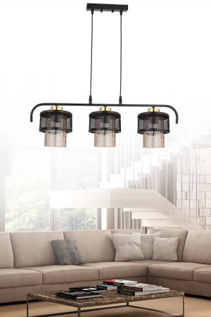 MNZ-Karla 3-piece عصرية صفراء صف معلق مصباح شمعة KARLA YM - ESSLİGHT