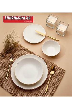 (MNZ-Katre) 55 قطعة عشاء لـ 12 شخصًا (Plain KATRE55SADE) - Kahramanlar