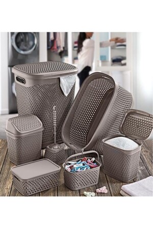 مجموعة من المواد المعدنية من طراز MNZ-Katre 7 Piece Terra Bathroom Set TRN-170SET-03 - SmartWare