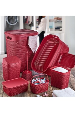 مجموعة من المواد المعدنية من نوع MNZ-Katre 7 قطعة كارمين حمام مجموعة TRN-170SET-04 - SmartWare