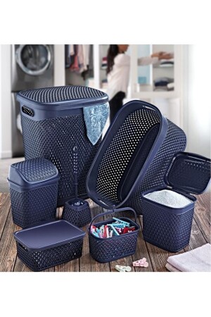 مجموعة من طرازات (MNZ-Katre Dowry Set) 7 قطع بحرية حمام أزرق مجموعة TRN-170SET-06 - SmartWare