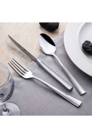 MNZ-Katre Plain 72 Piece Fork Spoon Knife Set مع صندوق ورق 18-10 304 1. - Nehir