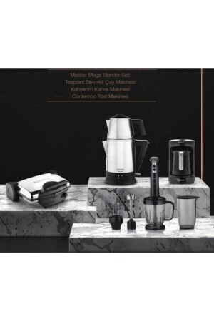 MNZ-Kea الكهرباء ميغا 4 قطع دودي مجموعة المعدات المنزلية المطبخ Inox SHF-KEAMG4-INX01 - Schafer