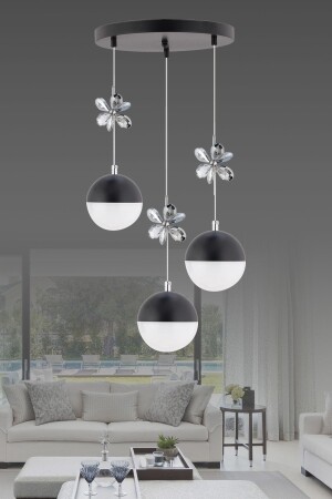 MNZ-Kelebek 3-piece Black شمعة LED الحديثة 1605040012551 - İstanbul Avize