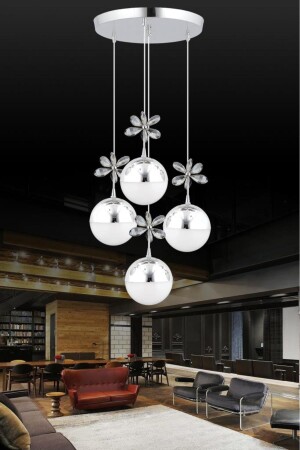 MNZ-Kelebek 4 قطع ضوء العجلة الفضية 3 مرحلة ملونة LED كريستال الحجر الشنابل - İstanbul Avize