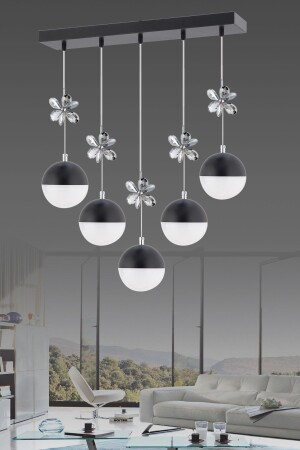 MNZ-Kelebek طاولة تناول الطعام 5 قطع سوداء شمعة LED الحديثة 1605040012581 - İstanbul Avize