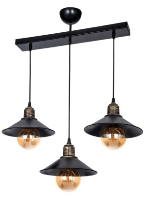 MNZ-Kelly 3-Line Pendant Lamp Chandelier (أسود) PA. 0232 - polataydinlatma