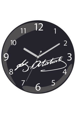 MNZ-Kemal Atatürk توقيع صامتة تدفقات منحنية الزجاج الحقيقي الجدار الساعة dop6515423igo - 3M