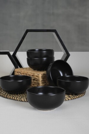 MNZ-Keramika مات سحب أسود صودا كأس 12 سم 6 قطع KRK 8001 - Kosova