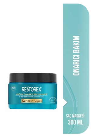 قناع صيانة MNZ-Keratin & Argan 300 مل - الشعر المتضرر والمتضرر - Restorex