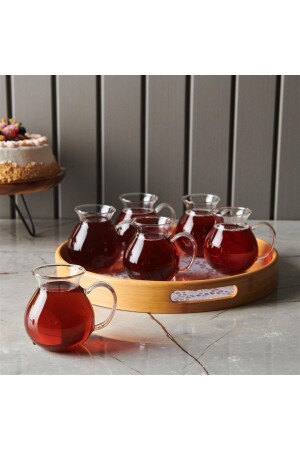 MNZ-Keyf-i Ala Borosilicate 6 Piece Tea Set - 220 مل 01DUB1645 - AROW