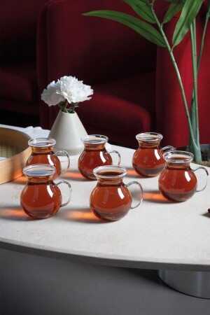 MNZ-Keyfi Ala Borosilicate 6-piece Tea Glass - Perotti