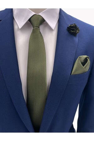MNZ-Khaki Green Tie Handscrew Boutonniere Set KMD-23 - Brianze