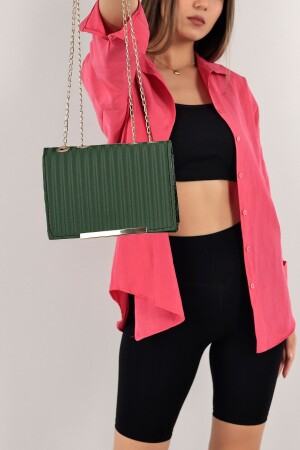 حقيبة مساء من نوع MNZ-Khaki، حقيبة زرقاء من نوع Satin Look Gold Clip Clutch Bag، حقيبة مساء نسائية من نوع Chain Strap 1621120913 - Elentra