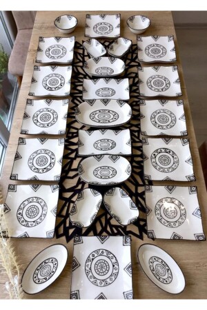 نمط من المنتج المنزلي (MNZ-Kilim) 25 قطعة إعداد الإفطار لـ 12 شخصًا - VENÜS HOME DECORATION