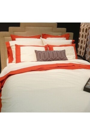 مقاس MNZ-King نارنجي إطار القطن الأبيض ساترين غطاء غطاء مجموعة bkbt235 - METİNEV