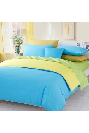 مقاس من قمر (MNZ-King) التركيز الصفراء القطن الساتين غطاء القماش مجموعة بكنغتراكواز - METİNEV