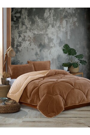 MNZ-King Size Brown Welsoft Quilt 220 × 240 - Nanosoft