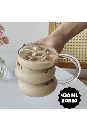 كوب زجاجي من نوع MNZ-Koreo مع مسدس غير متماثل يمكن أن يصل إلى النار 430 مل - Arvale