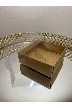 صندوق MNZ-Kraft مع غطاء الأسيتات 8*8*3cm (100 قطعة) AST253577 - A.A.Y