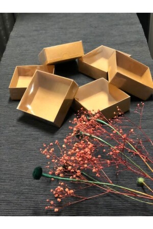 صندوق من الأسييت MNZ-Kraft مع غطاء 8x8x3 سم (50 قطعة) JN11223768 - Aj