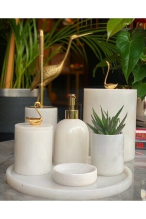 غرفة حمام من الرخام من MNZ-Kugu مجموعة 7 قطع ROLLINKGBYZ7 - Genel Markalar