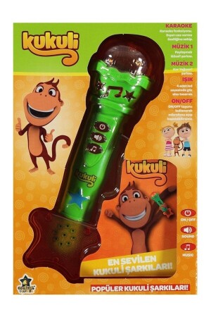 ميكروفون كاراوكي موسيقي مصباح MNZ-Kukuli TOY3 - Erdem Oyuncak