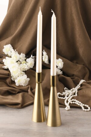 MNZ-KULE 2 قطعة شمعة القديمة التخلص الحديثة شمعة المعدن حامل شمعة مجموعة - Tr Turan Collection