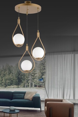MNZ-Kumsal 3-piece chandelier - قديم (أوبال كرة الزجاج) 12400 - Nisaluce