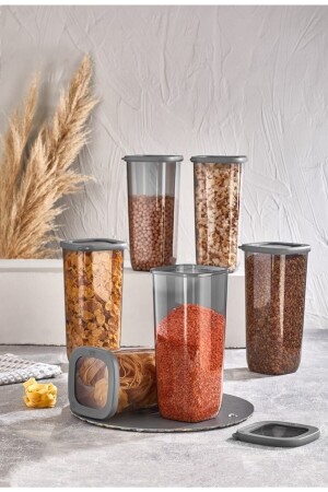 حاوية تخزين مربع MNZ-Kumsal 6x1750 مل شفاف المدخن Vp-053 - Vip Ahmet