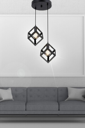 MNZ-Küpür 2-piece Black Pendant Lamp شمعة - غرفة النوم - غرفة المعيشة - المطبخ - القاعة 2 000043 - Light