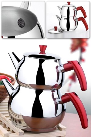 كوب شاي من فولاذ المقاوم للصدأ من MNZ-Küre مع جهاز تدريب ذاتي كوب شاي من حجم صغير - METROPOLAVM