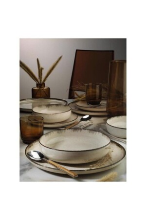 MNZ-Kütahya طلاء البورتسلان 18 قطعة لـ 6 أشخاص YTK5353 - vinekaradenizstore